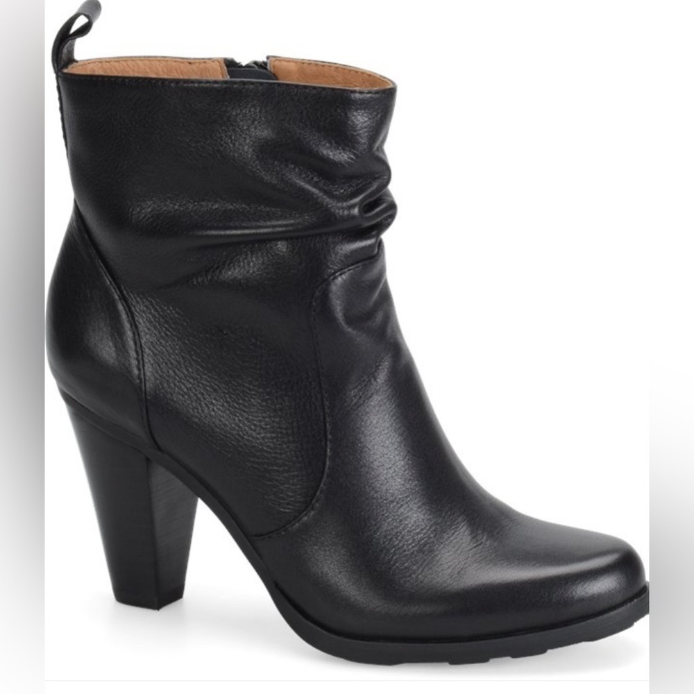 Söfft Toby black leather booties 3” heel comfortable zipper size 7.5 US